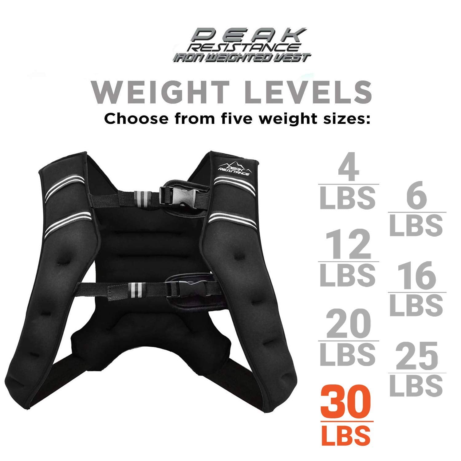 Aduro Sport Weighted Vest Workout Equipment, 4lbs/6lbs/12lbs/20lbs/25lbs/30lbs Body Weight Vest for Men, Women, Kids (30 Pounds (13.61 KG))